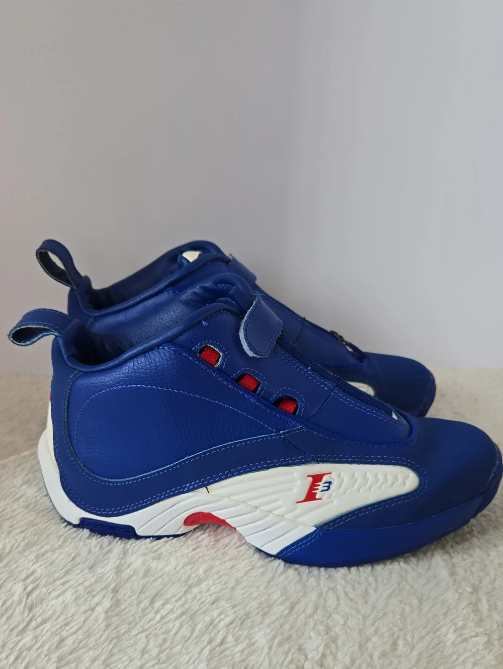 Reebok Answer 4 Allen Iverson Zip Basketball Shoes Blue White 6.5